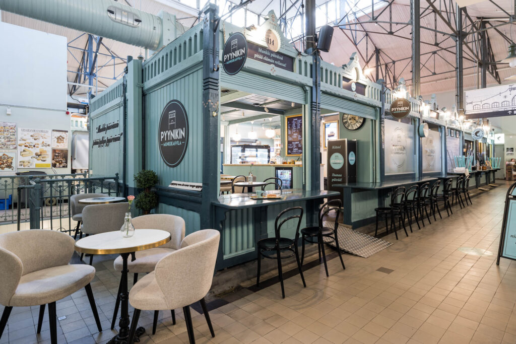 Pyynikin munkkikahvila 4- tampereen kauppahalli - sisustussuunnittelu Tilako oy