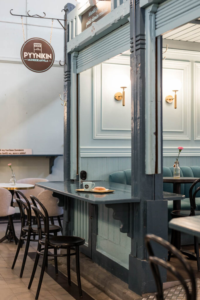 Pyynikin munkkikahvila9 - tampereen kauppahalli - sisustussuunnittelu Tilako oy