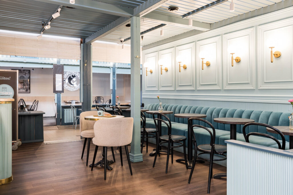 Pyynikin munkkikahvila - tampereen kauppahalli - sisustussuunnittelu Tilako oy