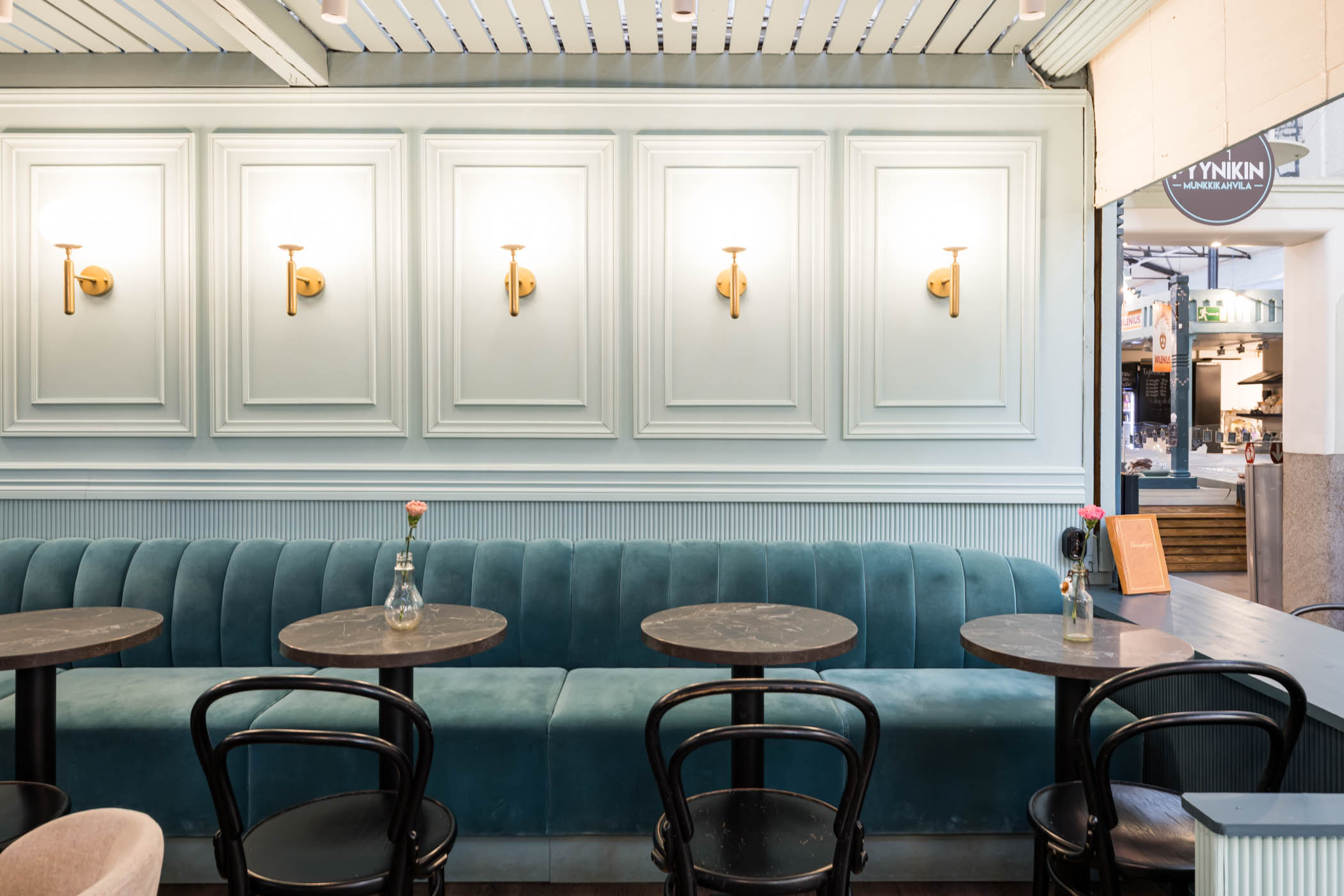 Pyynikin munkkikahvila13 - tampereen kauppahalli - sisustussuunnittelu Tilako oy